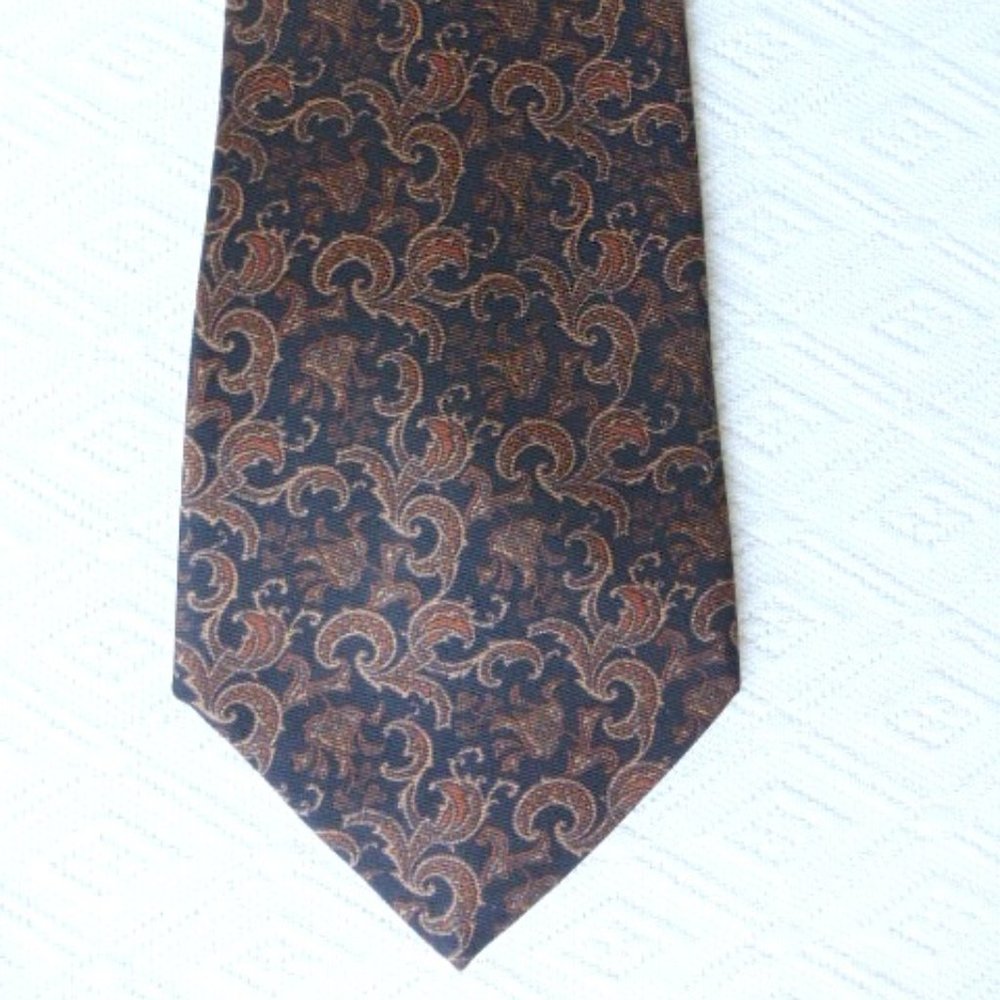 STEFANO RICCI ITALY brown black floral paisley SILK TIE
